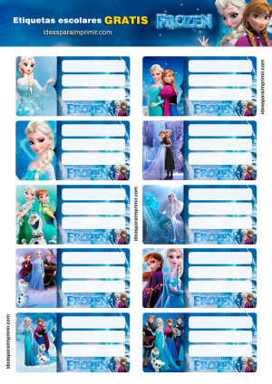 Etiquetas Escolares Frozen Disney Para Imprim